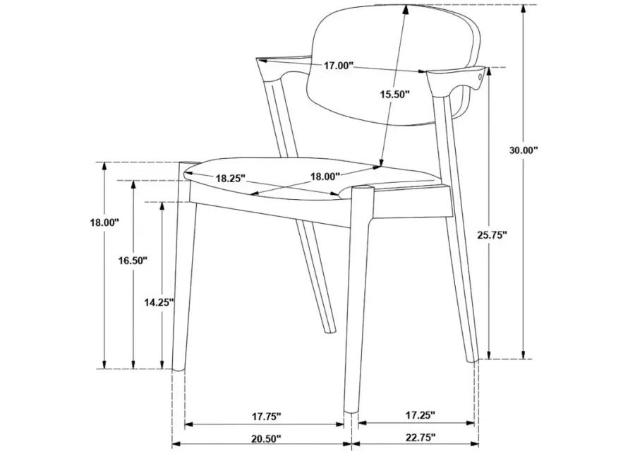 Malone Dining Side Chairs Grey and Dark Walnut (Set of 2)