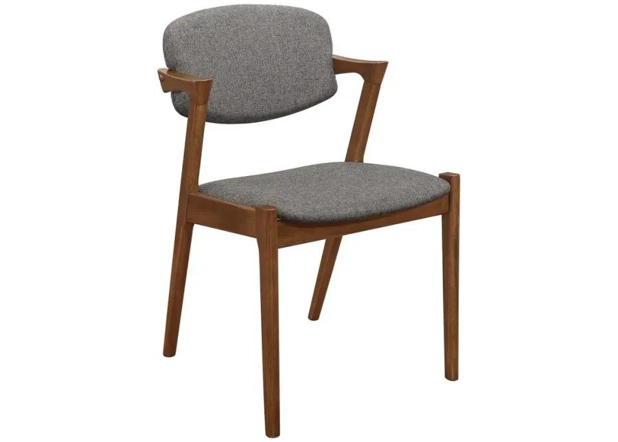 Malone Dining Side Chairs Grey and Dark Walnut (Set of 2)