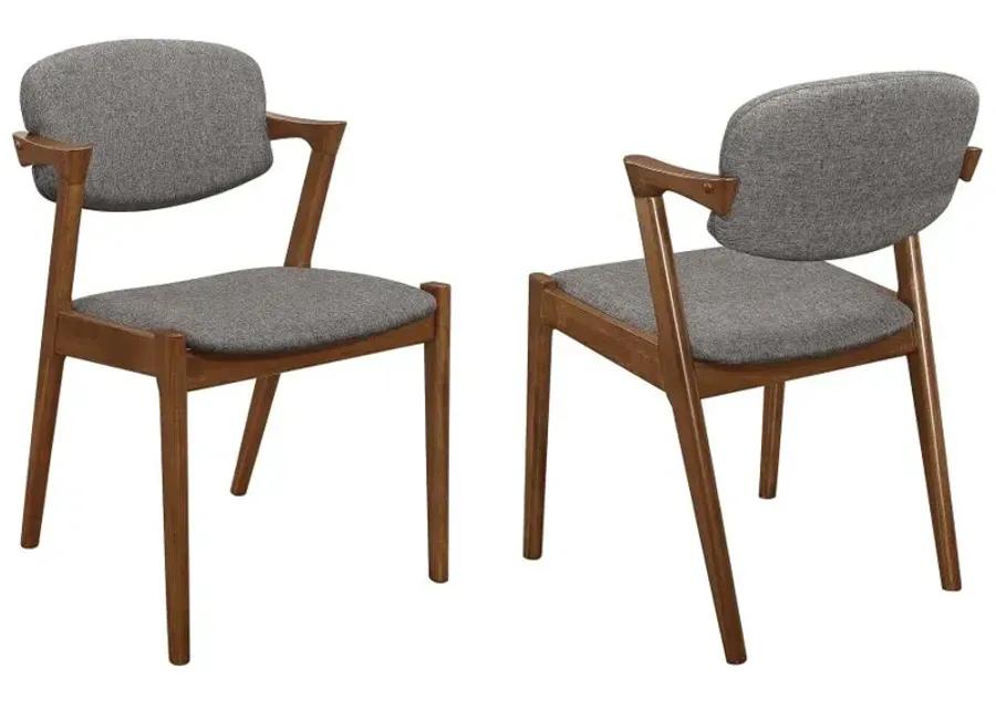 Malone Dining Side Chairs Grey and Dark Walnut (Set of 2)