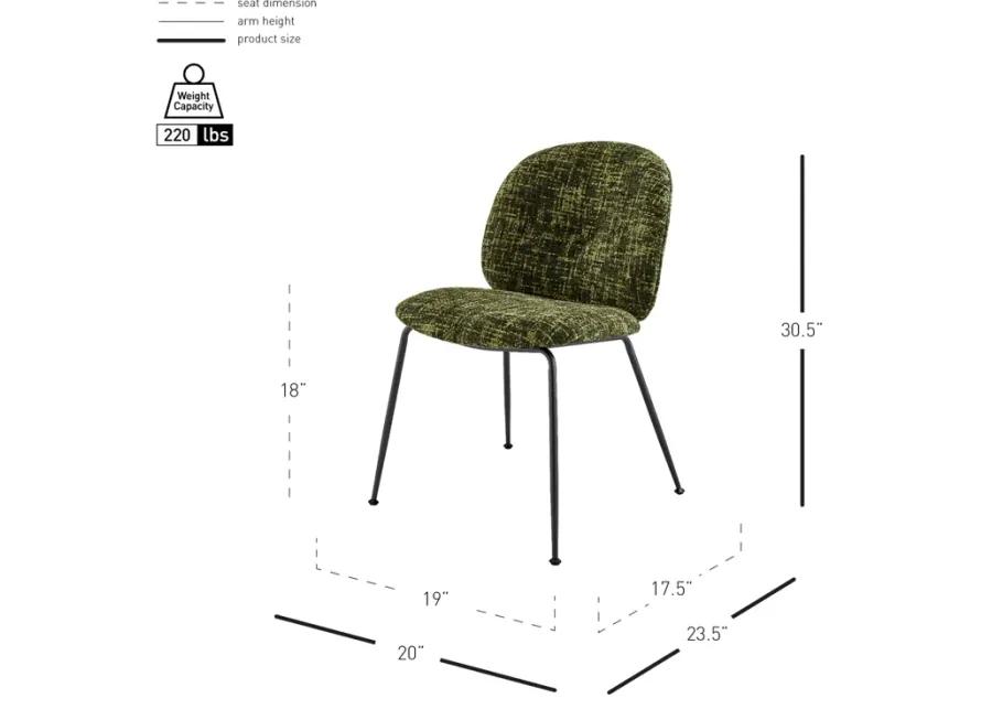 Nisha KD Fabric Dining Side Chair, Allure Green