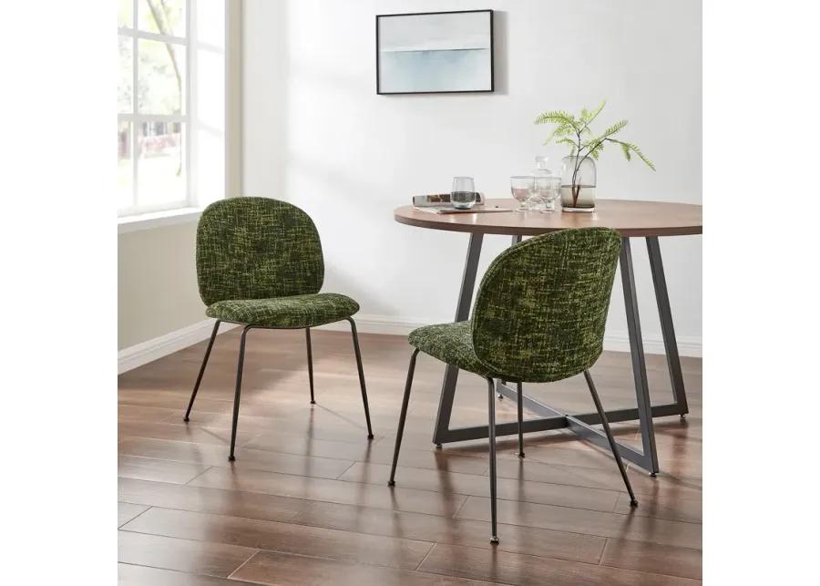 Nisha KD Fabric Dining Side Chair, Allure Green