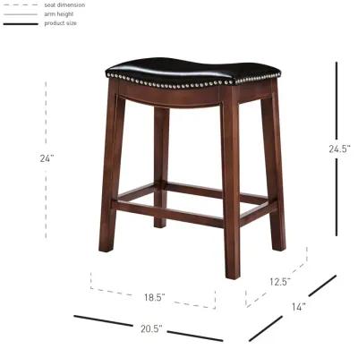 Elmo KD Bonded Leather Counter Stool, Brown