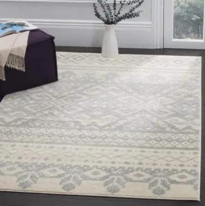 Adirondack Contemporary Ivory / Slate 5'-1" X 7'-6" Powerloomed Rug