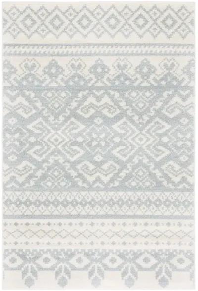 Adirondack Contemporary Ivory / Slate 5'-1" X 7'-6" Powerloomed Rug