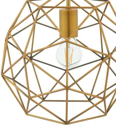 Rarity Geometric Decagon-Shaped Brass Pendant Light