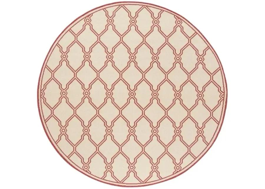 LINDEN 124 Collection LND124Q-6R Red / Creme 6'-7" X 6'-7" Round