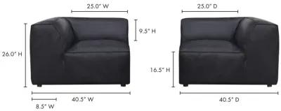 FORM CORNER CHAIR VANTAGE BLACK LEATHER