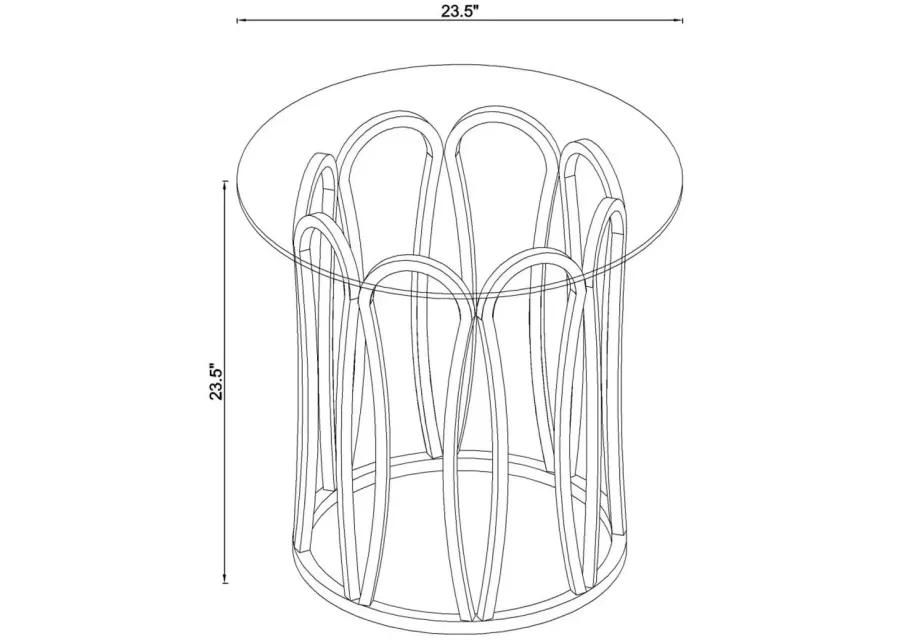 Monett Round End Table Chocolate Chrome and Clear