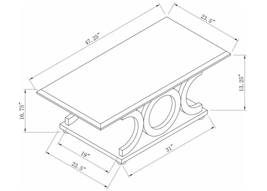 Shelly C-shaped Base Coffee Table Cappuccino