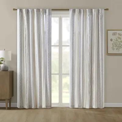 Poly Printed Curtain Panel with Tufted Stripe and Lining