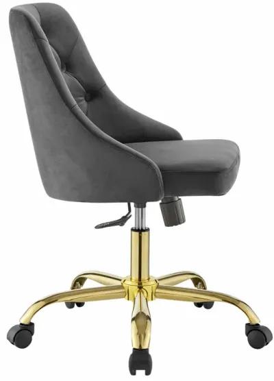 Distinct Tufted Swivel Performance Velvet Office Chair