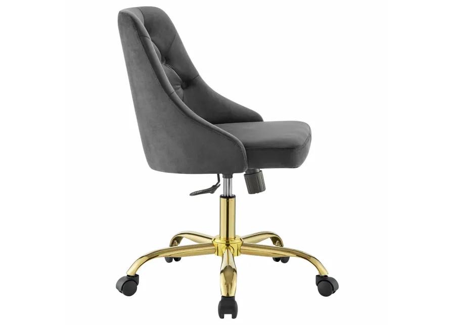 Distinct Tufted Swivel Performance Velvet Office Chair