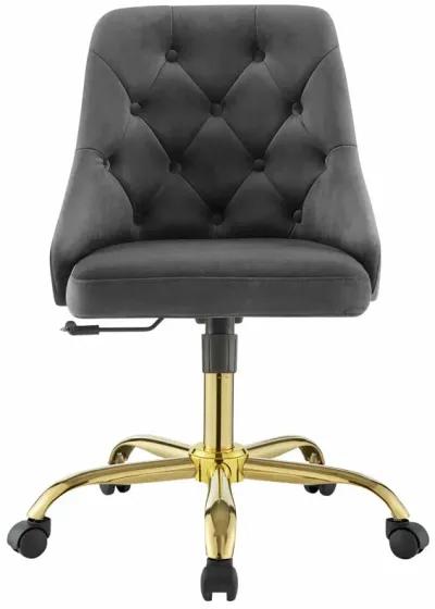 Distinct Tufted Swivel Performance Velvet Office Chair