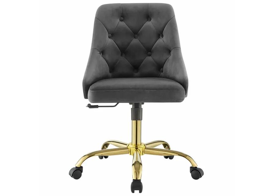 Distinct Tufted Swivel Performance Velvet Office Chair