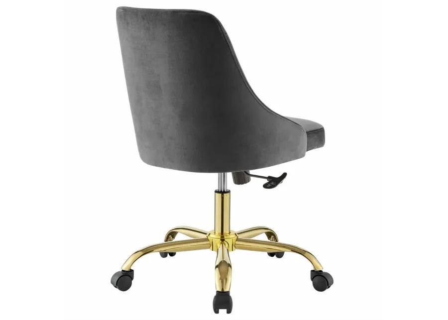 Distinct Tufted Swivel Performance Velvet Office Chair