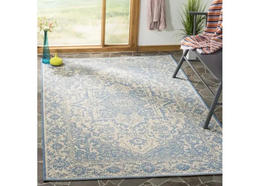 LINDEN 139 Collection LND139N-5 Cream / Blue 5'-3" X 7'-6"