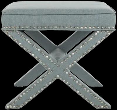 PALMER OTTOMAN - SILVER NAIL HEADS