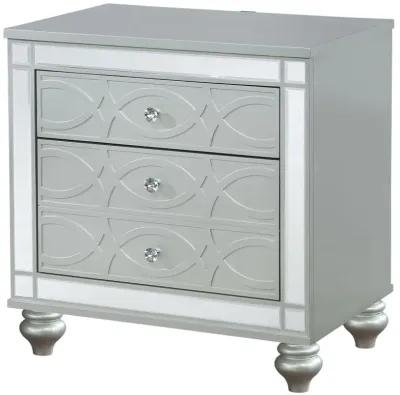 Gunnison 2-drawer Nightstand Silver Metallic