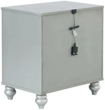 Gunnison 2-drawer Nightstand Silver Metallic