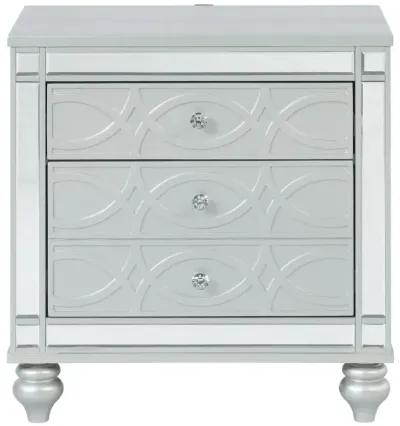 Gunnison 2-drawer Nightstand Silver Metallic