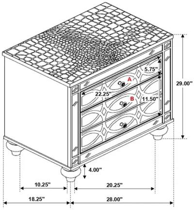 Gunnison 2-drawer Nightstand Silver Metallic