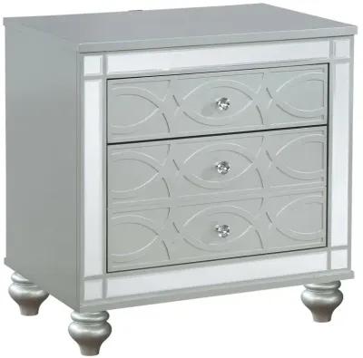 Gunnison 2-drawer Nightstand Silver Metallic