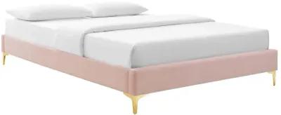 Amber Performance Velvet Queen Platform Bed