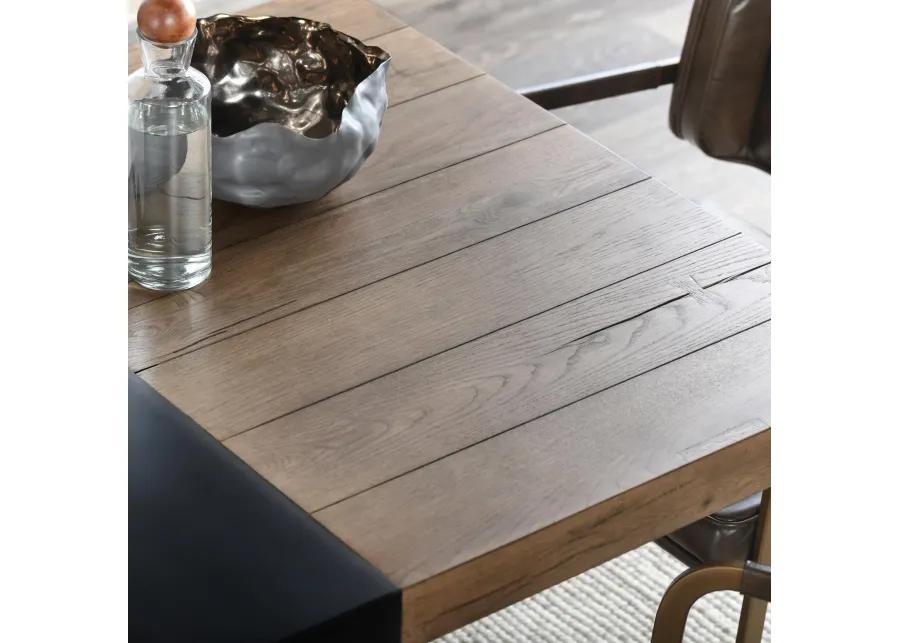 Danica 94" Industrial Reclaimed Oak Wood Dining Table in Brown Oak