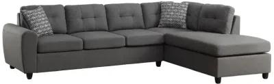 Stonenesse Upholstered Tufted Sectional with Storage Ottoman Grey