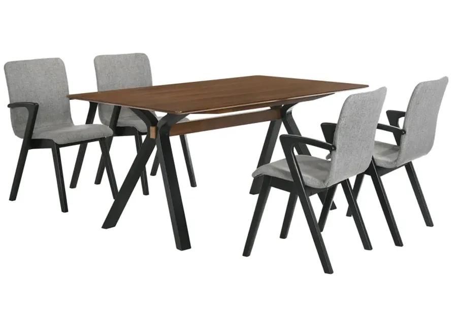 Laredo and Varde 5 Piece Black Rectangular Dining Set