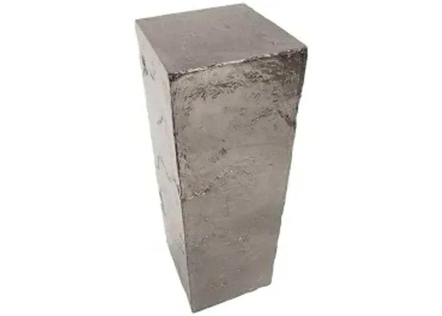 slate pedestal, large, liquid silver