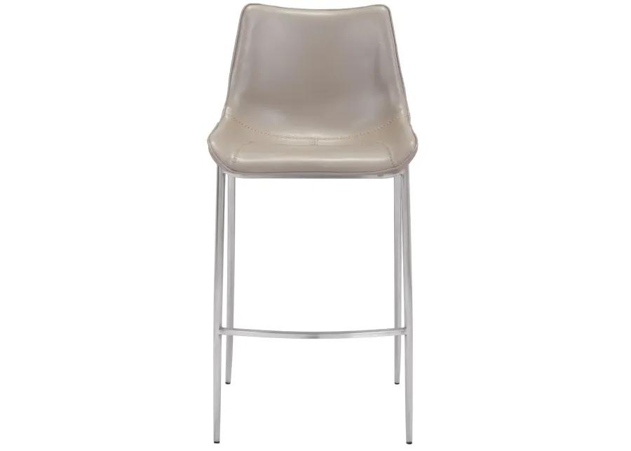 Magnus Barstool (Set of 2) Brown & Silver