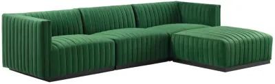 Conjure Channel Tufted Performance Velvet 4-Piece Sectional