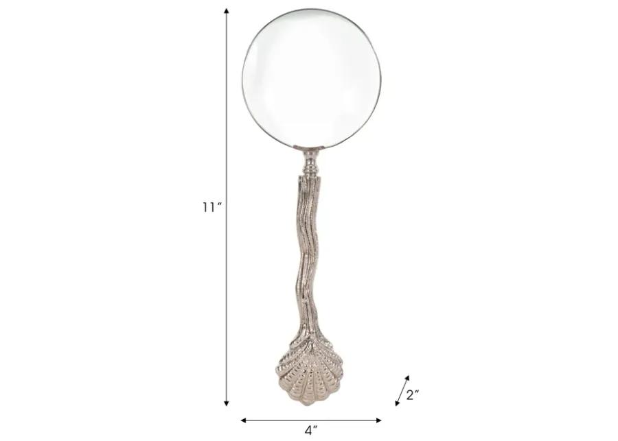 11" Seashell Magnifying Glass, Silver