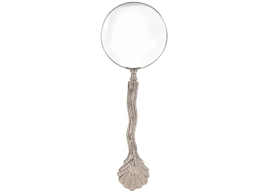 11" Seashell Magnifying Glass, Silver