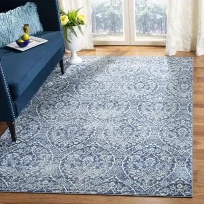 Brentwood 860 Navy / Light Grey 10' X 13' Oversized Rectangle Powerloomed Rug