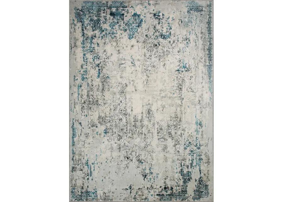 ARIELLA Blue/Grey Rectangle 9'10" x 13'1" ft Rug