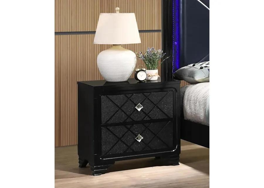 Penelope 2-drawer Nightstand Black