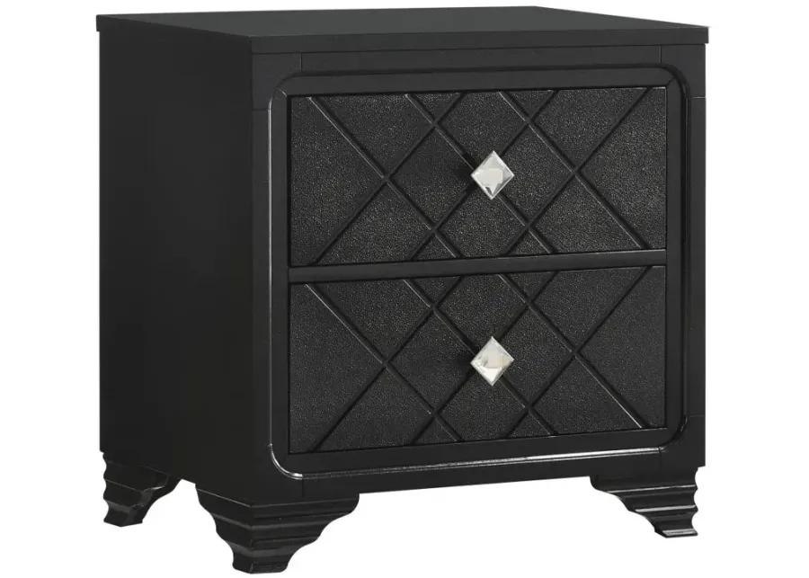 Penelope 2-drawer Nightstand Black