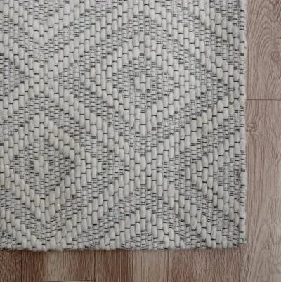 Bigen Cel Ivory Transitional Diamond Organic Wool Indoor Area Rug, 5' x 7'9"