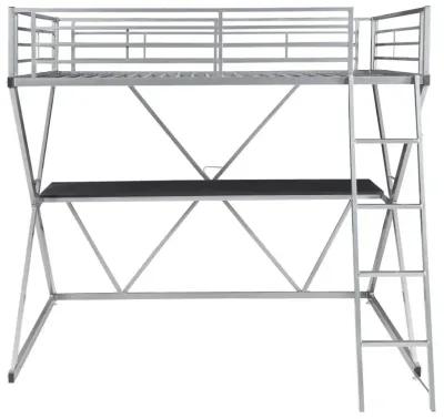 Hyde Full Workstation Loft Bed Silver