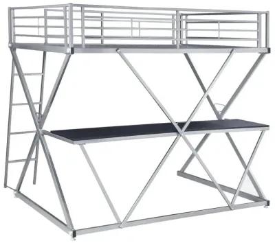 Hyde Full Workstation Loft Bed Silver