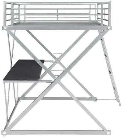 Hyde Full Workstation Loft Bed Silver