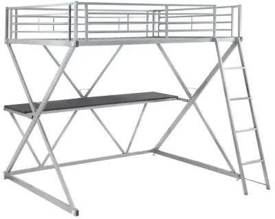 Hyde Full Workstation Loft Bed Silver