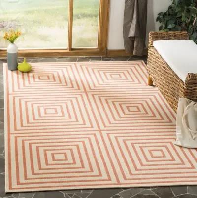 LINDEN 123 Collection LND123R-6SQ Cream / Rust 6'-7" X 6'-7" Square