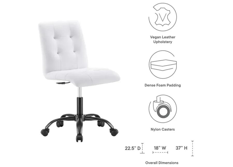 Prim Armless Vegan Leather Office Chair