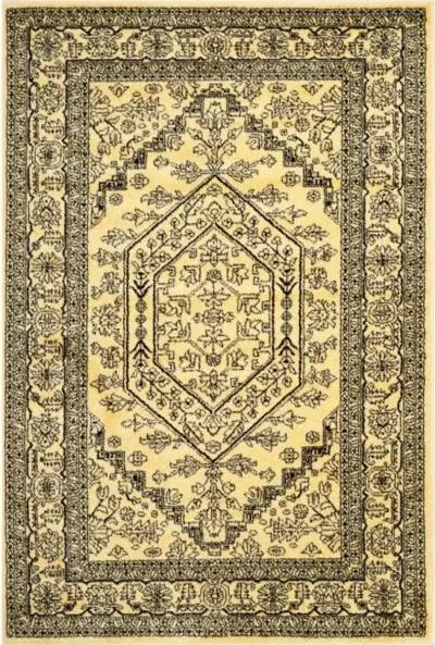 Adirondack Contemporary Gold / Black 2'-6" X 18' Powerloomed Rug