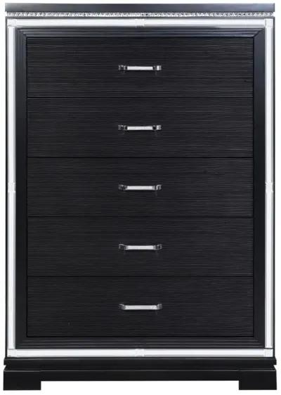 Cappola Rectangular 5-drawer Chest Silver and Black