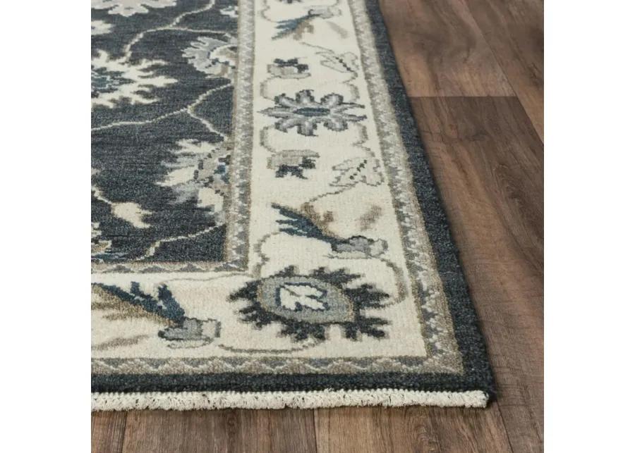 Ashton Charcoal/Ivory  Hand Spun Wool/Tencel 2' x 3'  Rectangle Rug