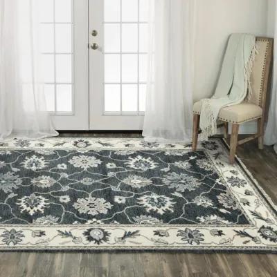 Ashton Charcoal/Ivory  Hand Spun Wool/Tencel 2' x 3'  Rectangle Rug